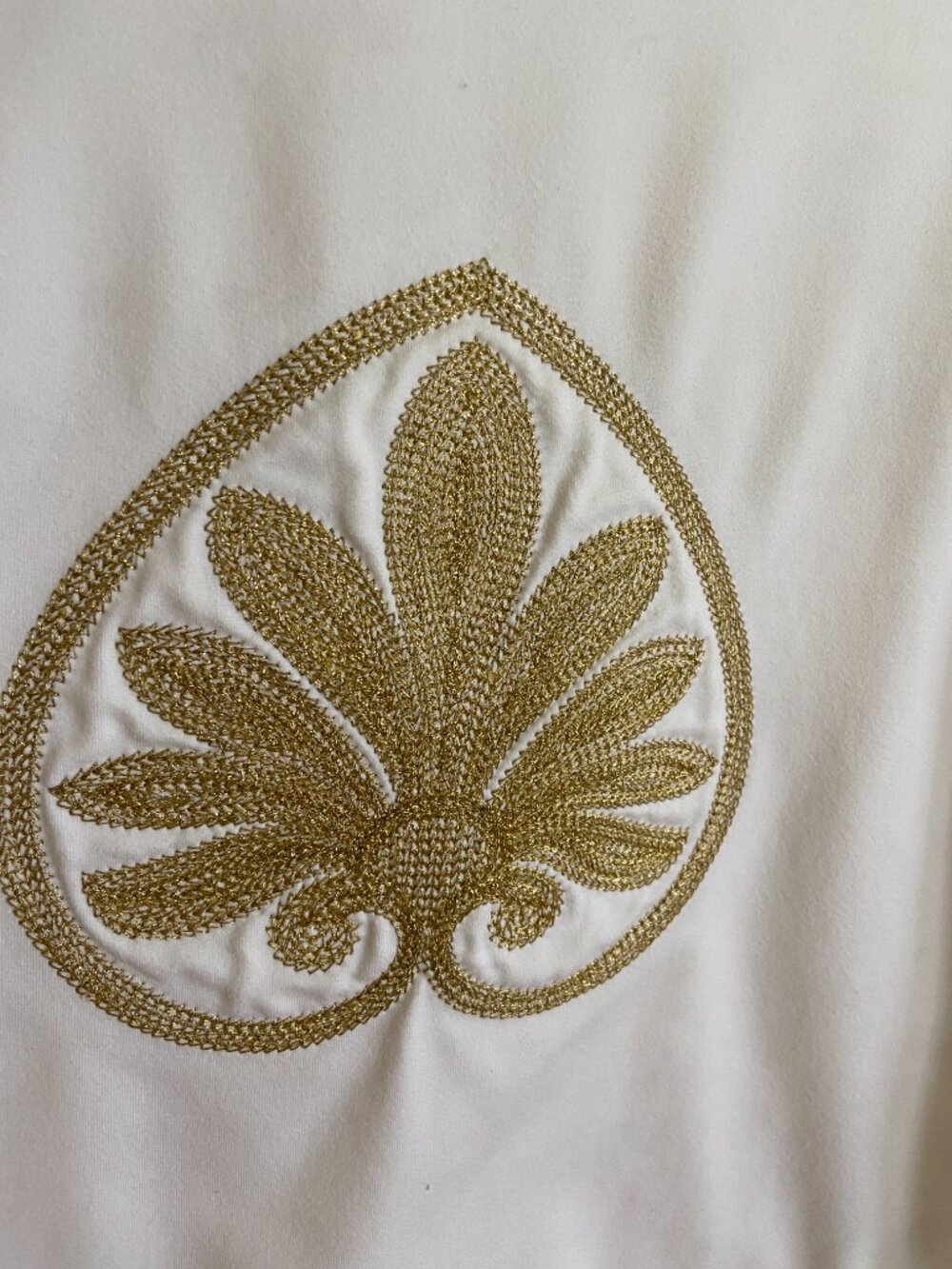 Old Navy Full Zip Stand Collar performance jacket white gold lotus embroidery - Picture 6 of 8